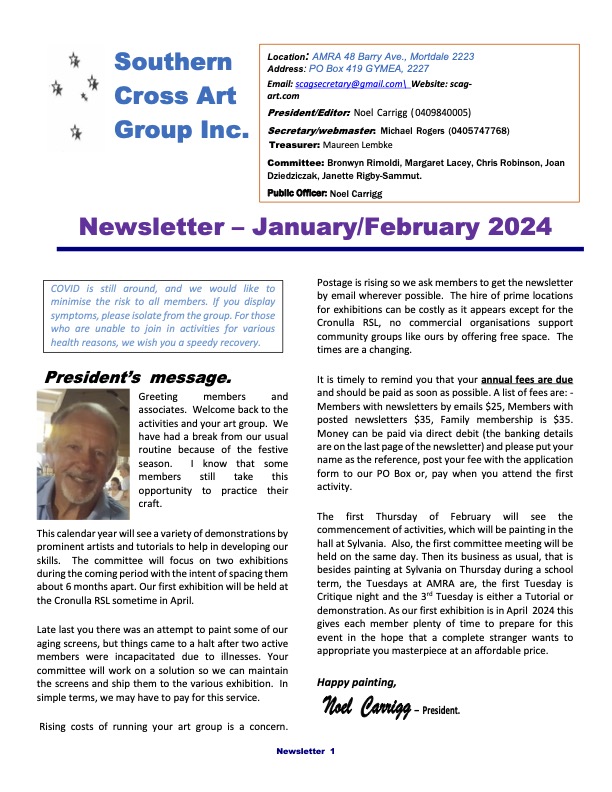 Newsletter Jan/Feb 2024